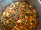 Lasaña de verduras con atún y huevo