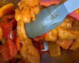 Foto del passaggio 4 della ricetta Straccetti di pollo con Peperoni gratinati