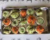 Une image de l'étape 5 de Champignons farcis surprise aux carottes courgettes concombre et fromage.