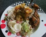 Foto del paso 5 de la receta: Pollo al horno con papas, arroz y ensalada