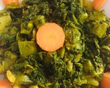A picture of step 9 of Palak Sem Aaloo mix veg.