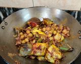A picture of step 5 of EGGPLANT KABULI CHANA MASALA...