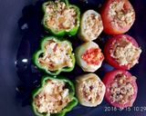 A picture of step 4 of Stuff tricolour vegetables.