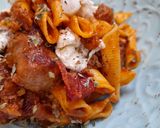 Foto del paso 7 de la receta: Garganelli picantes con butifarra, tomates secos y mozzarella