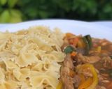 A picture of step 6 of Pasta with shredded chicken soup #ramadancontest.