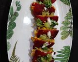A picture of step 4 of Beet Sandwich bites.