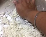 A picture of step 2 of Kesari Rasmalai topping with crunchy nuts.