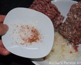 A picture of step 1 of Sumac-beetroo rice with meatballs.