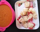 A picture of step 4 of Lotus stem gravy😋😋💐.
