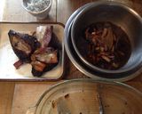 A picture of step 15 of Sauerbraten (Burgunderbraten) with Mushrooms.