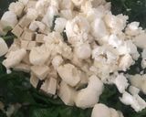 A picture of step 3 of Vegetarian Filo Samosas Filled with Four Cheeses and Spinach.
