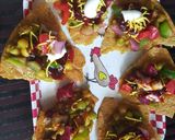A picture of step 2 of Mexican khakhra chat.