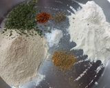 A picture of step 1 of Quinoa flour masala puri.
