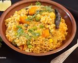 A picture of step 4 of Broken Wheat upma.