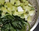 A picture of step 1 of Palak cauliflower stem soup.