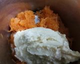 A picture of step 2 of Hummus three ways with cracker.