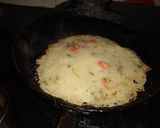 A picture of step 5 of Sabudana and Suji Chilla.