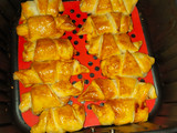Croissant de sobrasada y queso y de jamón y queso en airfryer