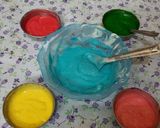 A picture of step 3 of Holi special Vanilla colourful cake.