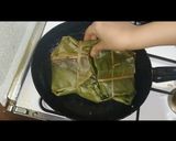 A picture of step 8 of Meen pollichathu/ Fish fried in banana leaf wrap.