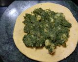 A picture of step 5 of Bathua aloo paratha.