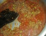 A picture of step 6 of Pasta Bolognese with homemade pasta.