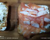 Foto del paso 4 de la receta: Triángulo de crema de queso azul y salmón ahumado