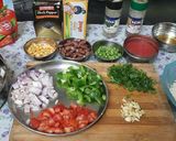 A picture of step 1 of Mexican rice.