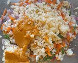 A picture of step 2 of Tandoori mayo vegetable grilled Sandwich.