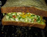 A picture of step 2 of Cabbage Tri colour bell peppers Cheese Chilli Sandwich.