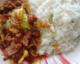 A picture of step 5 of Beef, onion and cabbage sauce.