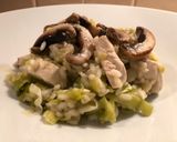 A picture of step 8 of Chicken, mushroom & leek risotto.