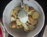 A picture of step 1 of Chatpata baby corn and baby potatoes.
