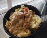 Une image de l'étape 5 de Tagliatelles Escalope Crème liquide.