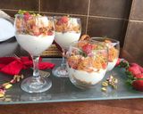 A picture of step 3 of Kunafa Cups with Cream.