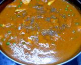 A picture of step 12 of Shahi paneer matar masala.