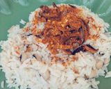 A picture of step 7 of Rice and Beans.