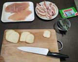 A picture of step 1 of Chicken Roll-Ups with Pea Cream Sauce.