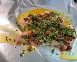 Une image de l'étape 7 de Filets de lieu jaune aux tomates séchées, citron, coriandre et épices.