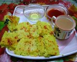 A picture of step 9 of Poha dhokla.