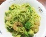 A picture of step 7 of Creamy Pasta with Shrimp and Avocado.