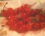 A picture of step 1 of Sunshine's chocolate covered cherries.