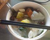 Hình bước làm 1 của món Miến canh dừa rau củ chay (Lẩu sen dừa chay)