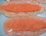 A picture of step 3 of Microwaved Really Easy Chicken Tenders Stuffed With Mentaiko.