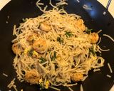 A picture of step 7 of Ribeye Mint Chutney Sauce w/ Shrimp Pad Thai.