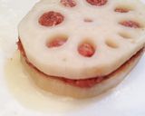 A picture of step 7 of Lotus Root Millfeuille with Garlic and Anchovy.