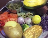 A picture of step 1 of Multi color salad.