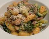 A picture of step 6 of Pancetta, Mushroom & Broccoli Gnocchi.