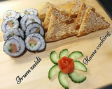 A picture of step 2 of 🐟🥒Salmon & Cucumber Sushi Rolls🐟🥒.