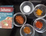 A picture of step 3 of Pavbhaji bowls.